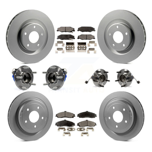 Hub Bearing Coated Brake Rotor Pads Front Rear Kit (10Pc) For Chevrolet Corvette
