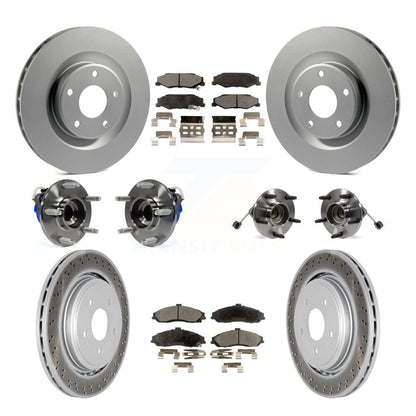 Hub Bearing Coated Disc Brake Rotor & Pad Front Rear Kit (10Pc) For Cadillac XLR