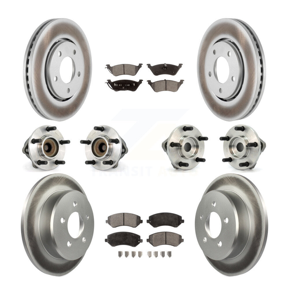 Hub Bearing Coat Brake Rotor Pad Front Rear Kit (10Pc) For Dodge Caravan Grand &