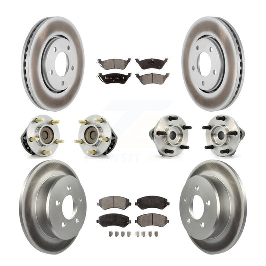 Bearing Coat Brake Rotor Pads Front Rear Kit (10Pc) For Dodge Caravan Grand Town