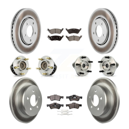 Hub Bearing Coated Disc Brake Rotor Pads Front Rear Kit (10Pc) For Dodge Caravan