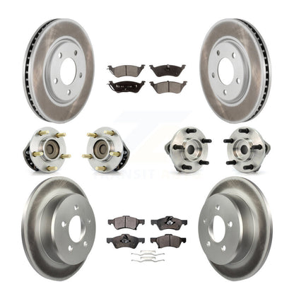 Bearing Coat Brake Rotor Pads Front Rear Kit (10Pc) For Dodge Grand Caravan Town