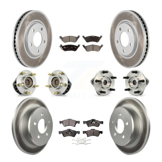 Bearing Coat Brake Rotor Pads Front Rear Kit (10Pc) For Dodge Grand Caravan Town