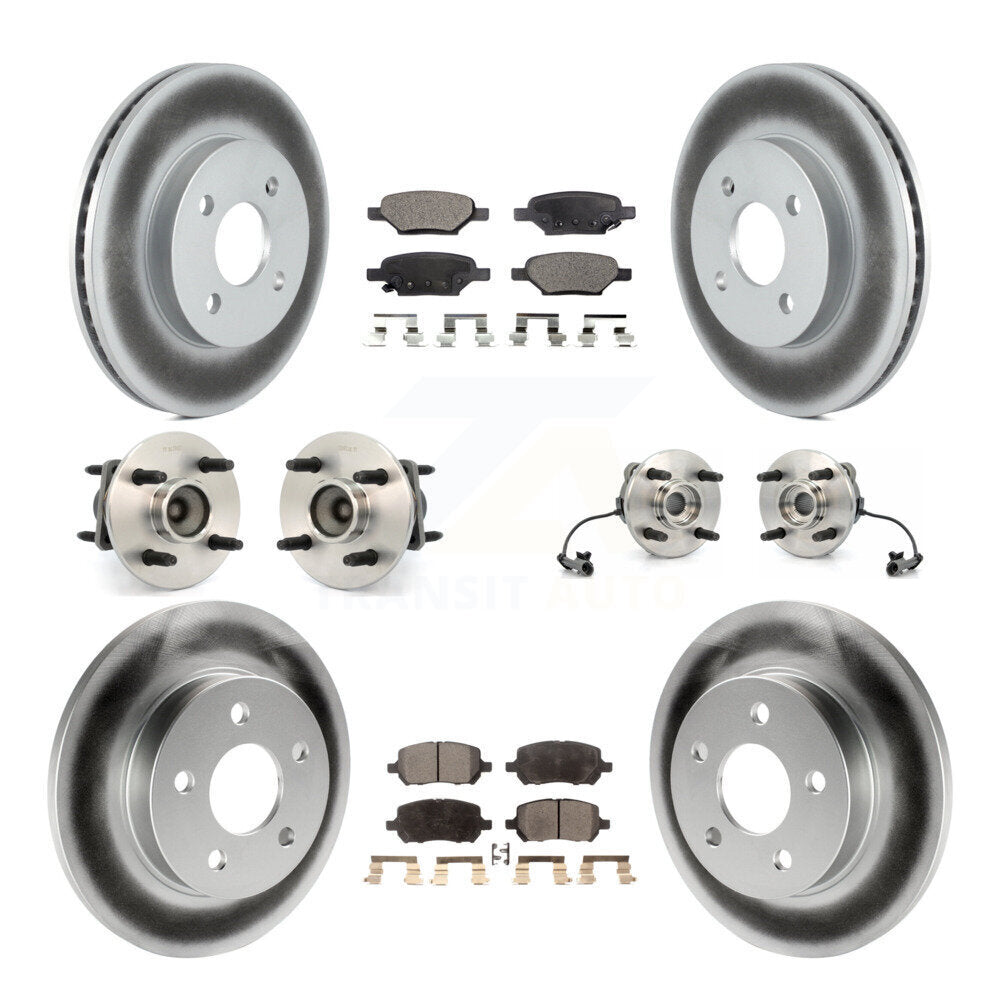 Hub Bearing Coated Disc Brake Rotor And Pad Front Rear Kit (10Pc) For Pontiac G5