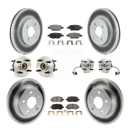 Hub Bearing Coated Disc Brake Rotor And Pad Front Rear Kit (10Pc) For Pontiac G5