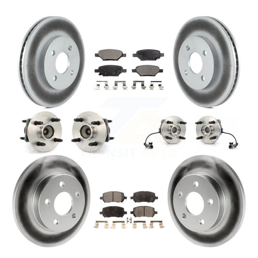 Hub Bearing Coated Disc Brake Rotor And Pad Front Rear Kit (10Pc) For Pontiac G5