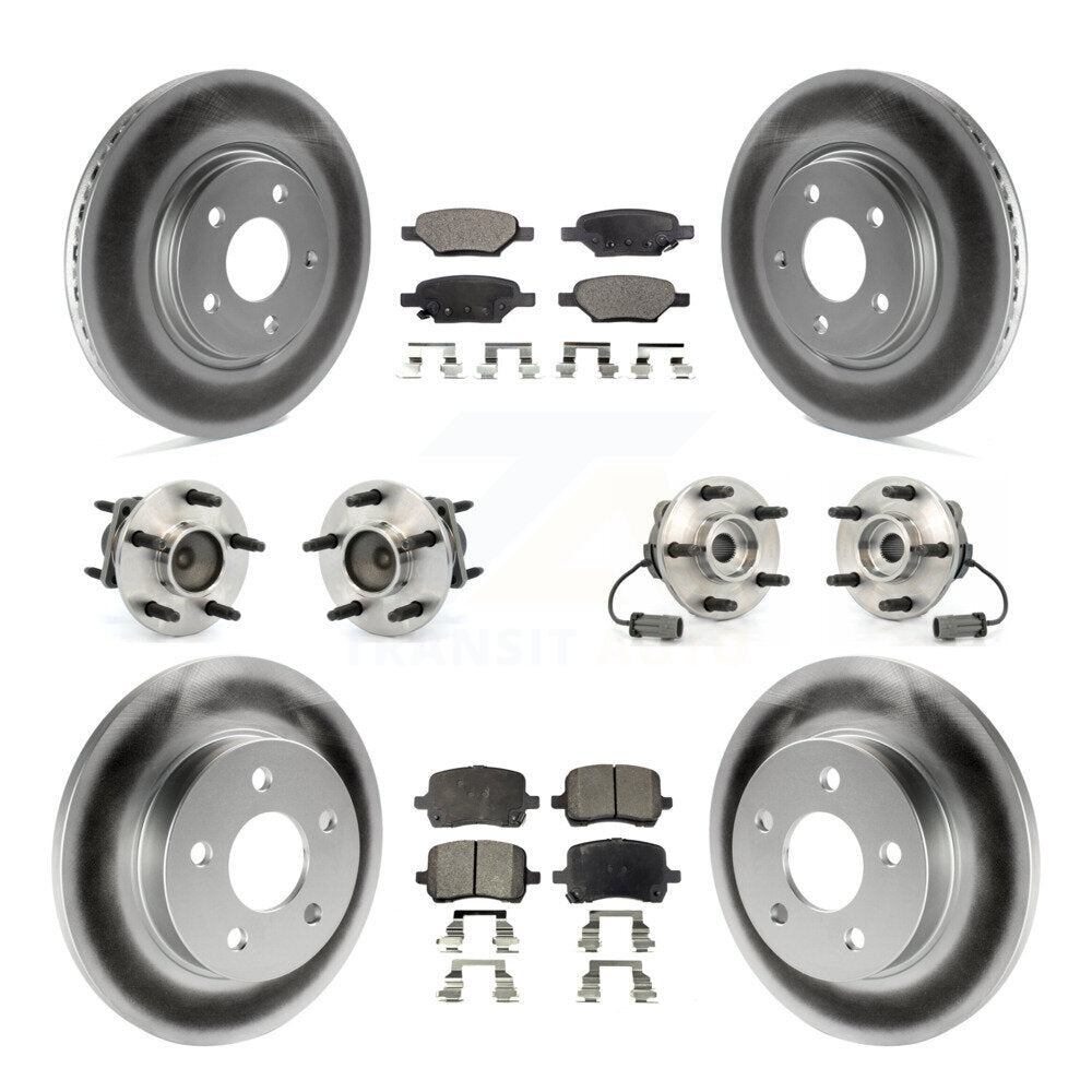 Hub Bearing Coat Brake Rotor Pads Front Rear Kit (10Pc) For Chevrolet Cobalt Ion