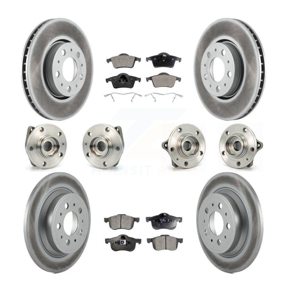 Hub Bearing Coated Brake Rotor Pads Front Rear Kit (10Pc) For Volvo S60 XC70 V70