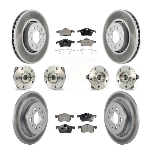 Hub Bearing Coated Brake Rotor Pads Front Rear Kit (10Pc) For Volvo S60 XC70 V70