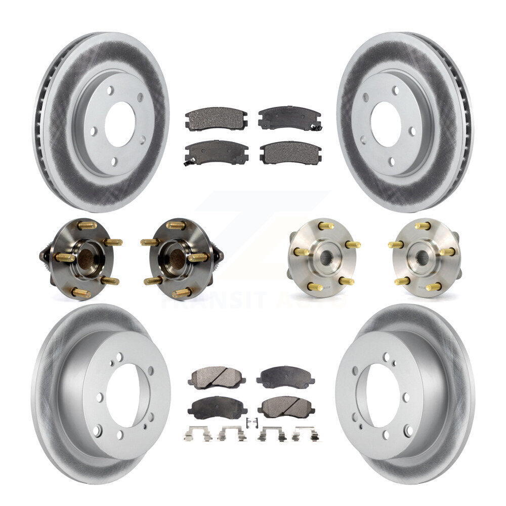 Hub Bearing Coated Brake Rotor Pads Front Rear Kit (10Pc) For Mitsubishi Eclipse