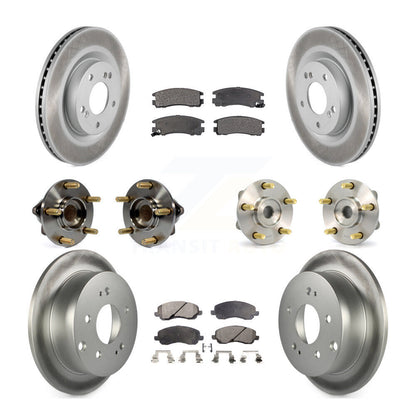 Hub Bearing Coated Brake Rotor Pads Front Rear Kit (10Pc) For Mitsubishi Eclipse