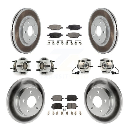 Hub Bearing Coated Brake Rotor Pad Front Rear Kit (10Pc) For Chevrolet Malibu G6