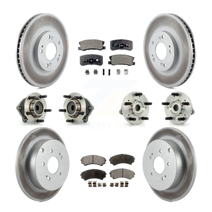 Hub Bearing Coated Brake Rotor Pad Front Rear Kit (10Pc) For Mitsubishi Endeavor