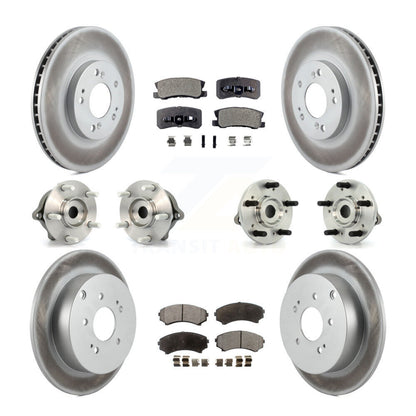 Hub Bearing Coated Brake Rotor Pad Front Rear Kit (10Pc) For Mitsubishi Endeavor