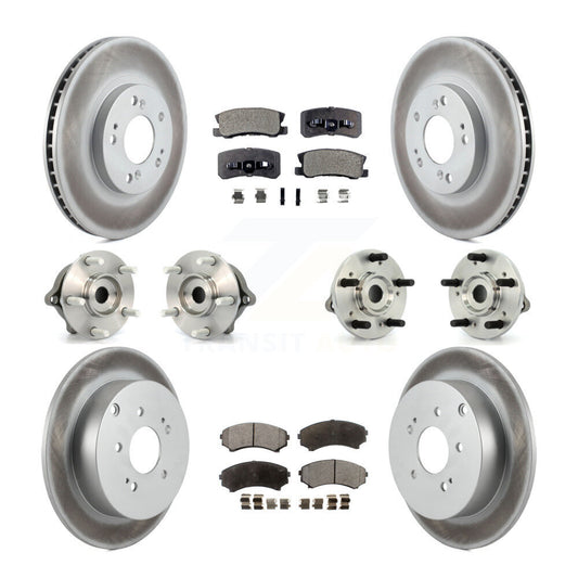 Hub Bearing Coated Brake Rotor Pad Front Rear Kit (10Pc) For Mitsubishi Endeavor