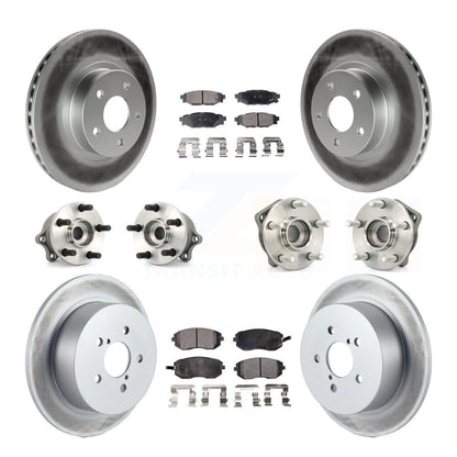 Hub Bearing Coated Disc Brake Rotor Pads Front Rear Kit (10Pc) For Subaru Legacy