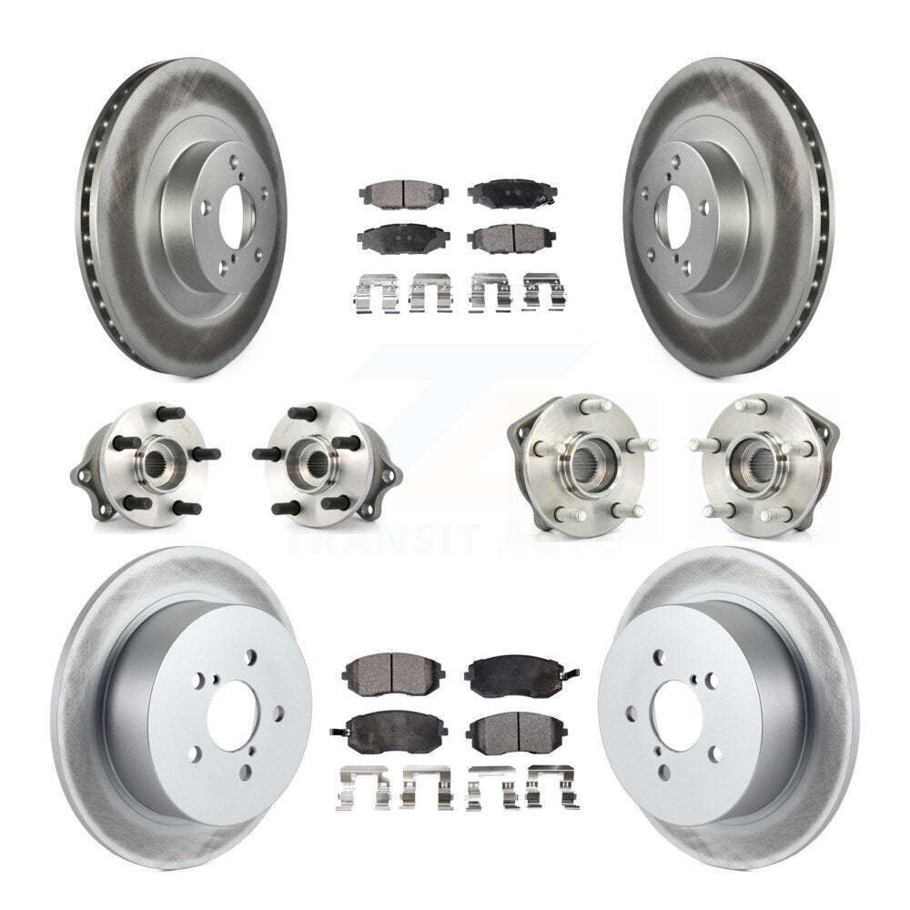 Hub Bearing Coat Brake Rotor Pad Front Rear Kit (10Pc) For Subaru Outback Legacy