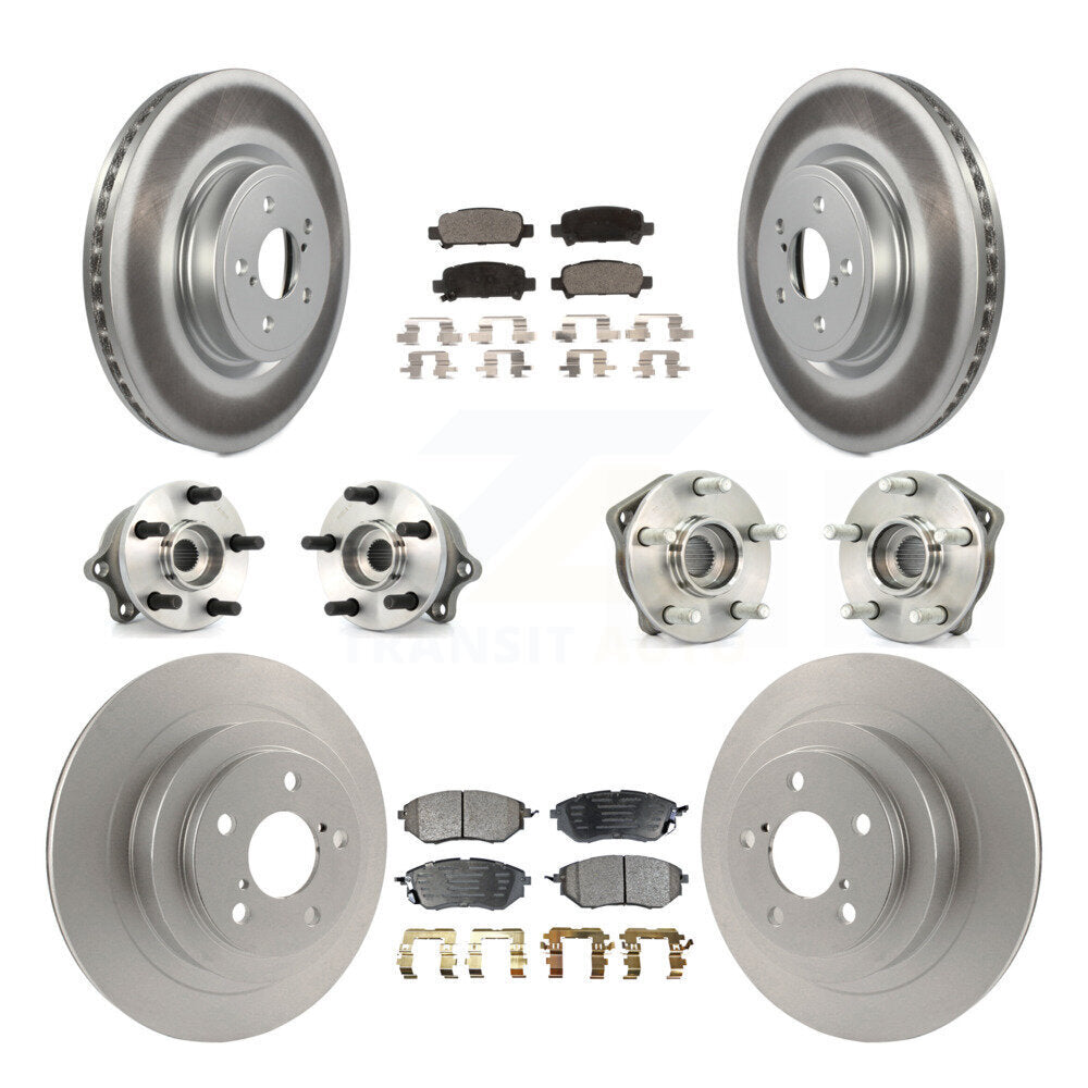 Hub Bearing Coated Disc Brake Rotor Pads Front Rear Kit (10Pc) For Subaru Legacy