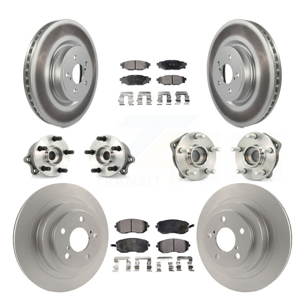 Hub Bearing Coated Disc Brake Rotor Pads Front Rear Kit (10Pc) For Subaru Legacy