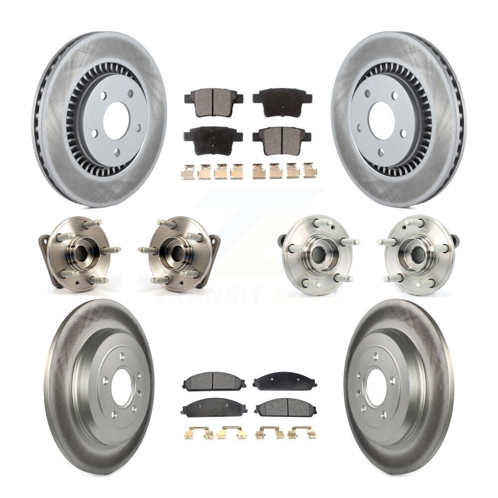 Hub Bearing Coated Brake Rotor Pad Front Rear Kit (10Pc) For Ford Five Hundred X