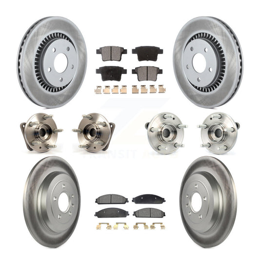 Hub Bearing Coated Brake Rotor Pad Front Rear Kit (10Pc) For Ford Five Hundred X