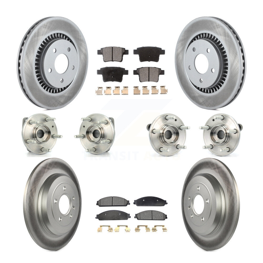 Hub Bearing Coated Brake Rotor Pad Front Rear Kit (10Pc) For Ford Five Hundred X