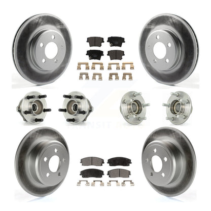 Hub Bearing Coated Brake Rotor Pads Front Rear Kit (10Pc) For Chrysler 300 Dodge