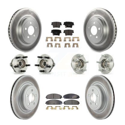 Hub Bearing Coated Disc Brake Rotor Pads Front Rear Kit (10Pc) For Dodge Charger