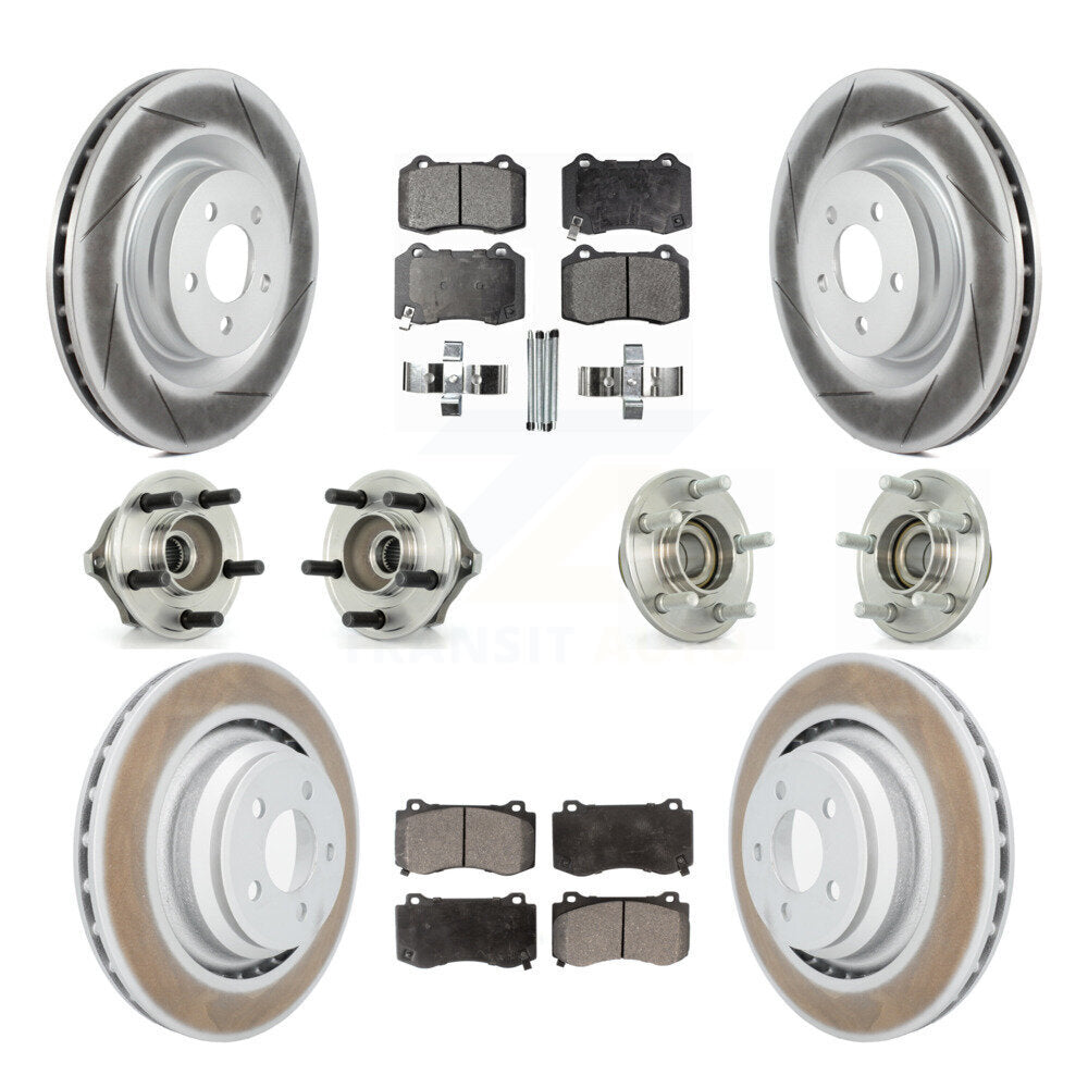 Hub Bearing Coated Brake Rotor Pads Front Rear Kit (10Pc) For Chrysler 300 Dodge