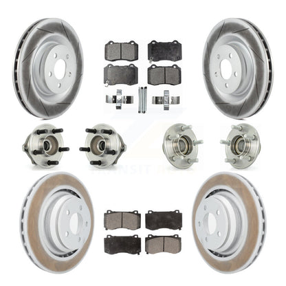 Hub Bearing Coated Brake Rotor Pads Front Rear Kit (10Pc) For Chrysler 300 Dodge