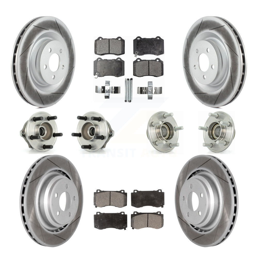 Hub Bearing Coated Brake Rotor Pads Front Rear Kit (10Pc) For Chrysler 300 Dodge