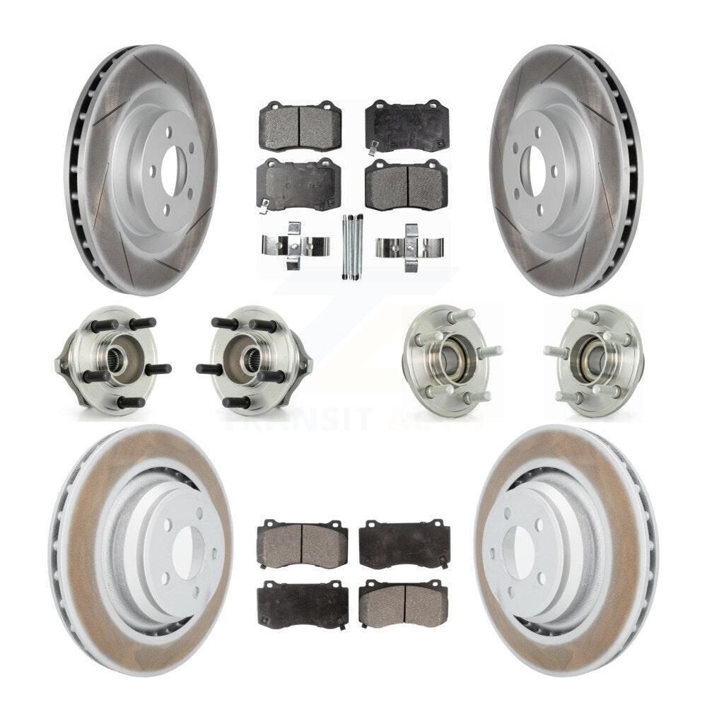 Hub Bearing Coated Brake Rotor Pads Front Rear Kit (10Pc) For Chrysler 300 Dodge