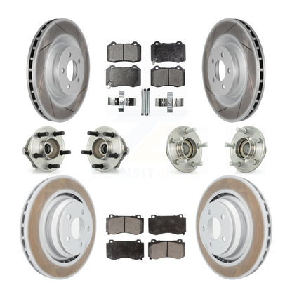Hub Bearing Coated Brake Rotor Pads Front Rear Kit (10Pc) For Chrysler 300 Dodge