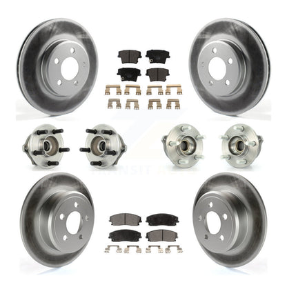 Hub Bearing Coat Brake Rotor Pads Front Rear Kit (10Pc) For Dodge Charger Magnum