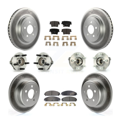 Hub Bearing Coated Disc Brake Rotor & Pad Front Rear Kit (10Pc) For Chrysler 300