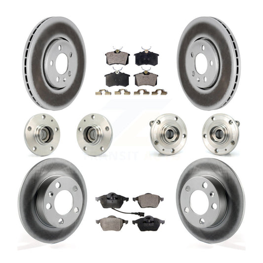 Hub Bearing Coated Brake Rotor & Pads Front Rear Kit (10Pc) For Volkswagen Jetta