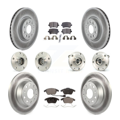 Hub Bearing Coat Brake Rotor Pads Front Rear Kit (10Pc) For Volkswagen CC Passat