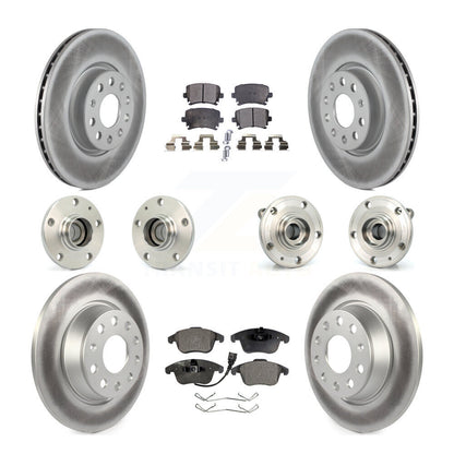 Hub Bearing Coat Brake Rotor Pads Front Rear Kit (10Pc) For Volkswagen Tiguan Q3