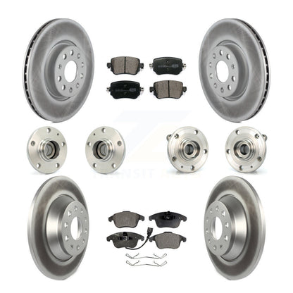 Hub Bearing Coated Brake Rotor & Pad Front Rear Kit (10Pc) For 2016-2018 Audi Q3