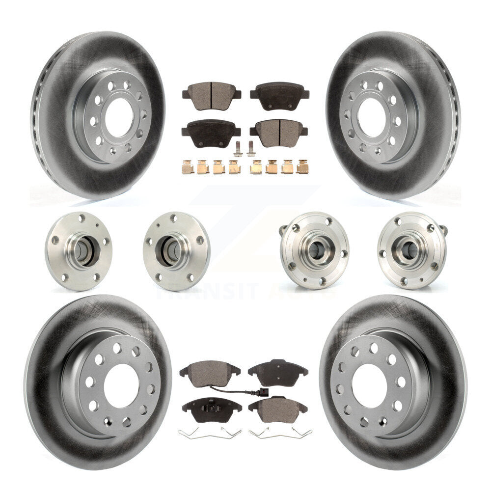 Hub Bearing Coated Brake Rotor & Pad Front Rear Kit (10Pc) For Volkswagen Beetle