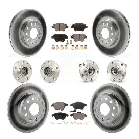 Hub Bearing Coated Brake Rotor & Pad Front Rear Kit (10Pc) For Volkswagen Beetle