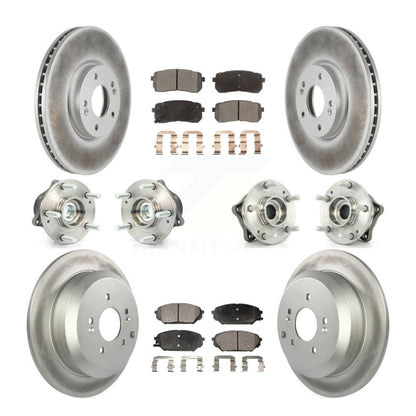 Hub Bearing Coat Brake Rotor Pads Front Rear Kit (10Pc) For Hyundai Veracruz FWD