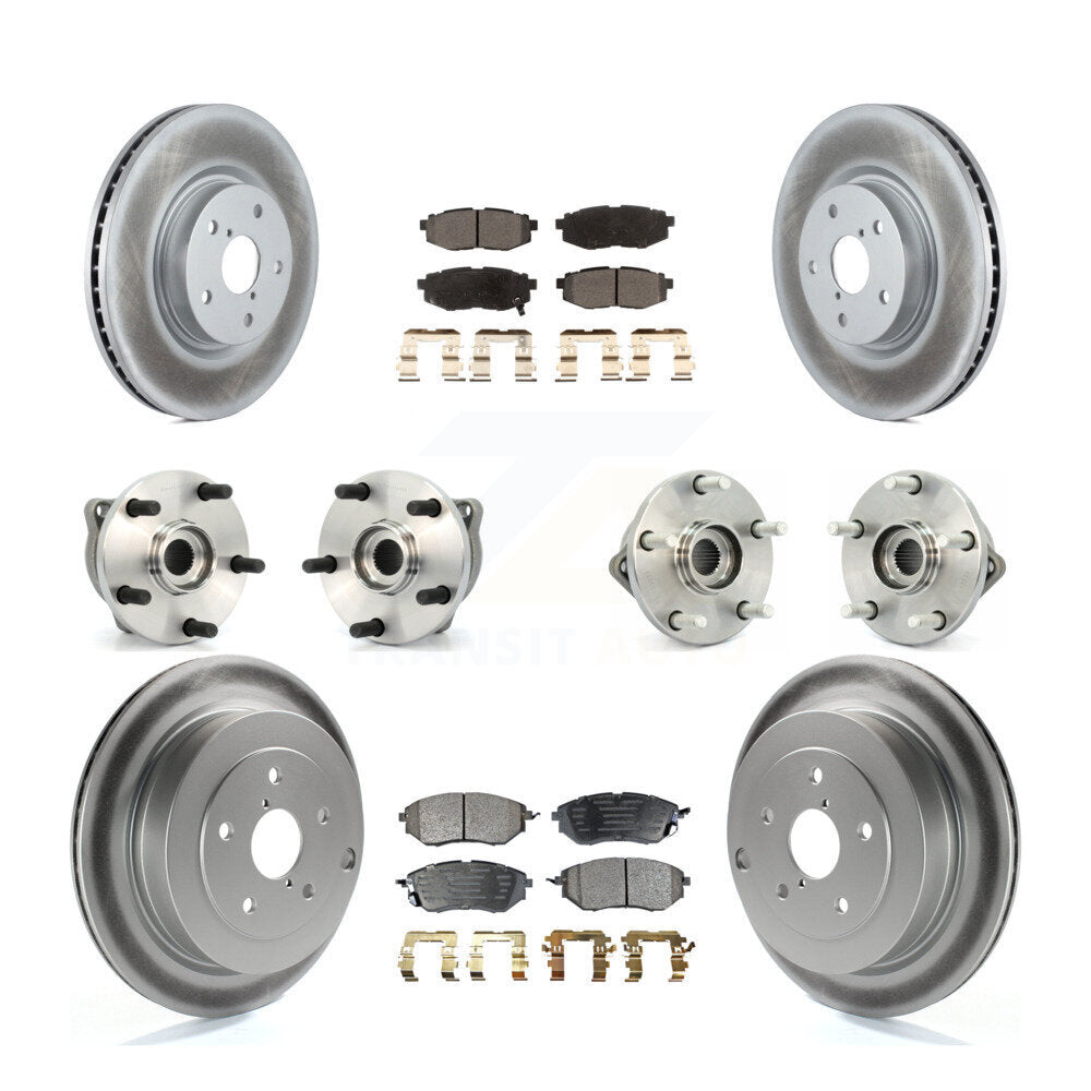 Hub Bearing Coat Brake Rotor Pads Front Rear Kit (10Pc) For 08-14 Subaru Tribeca