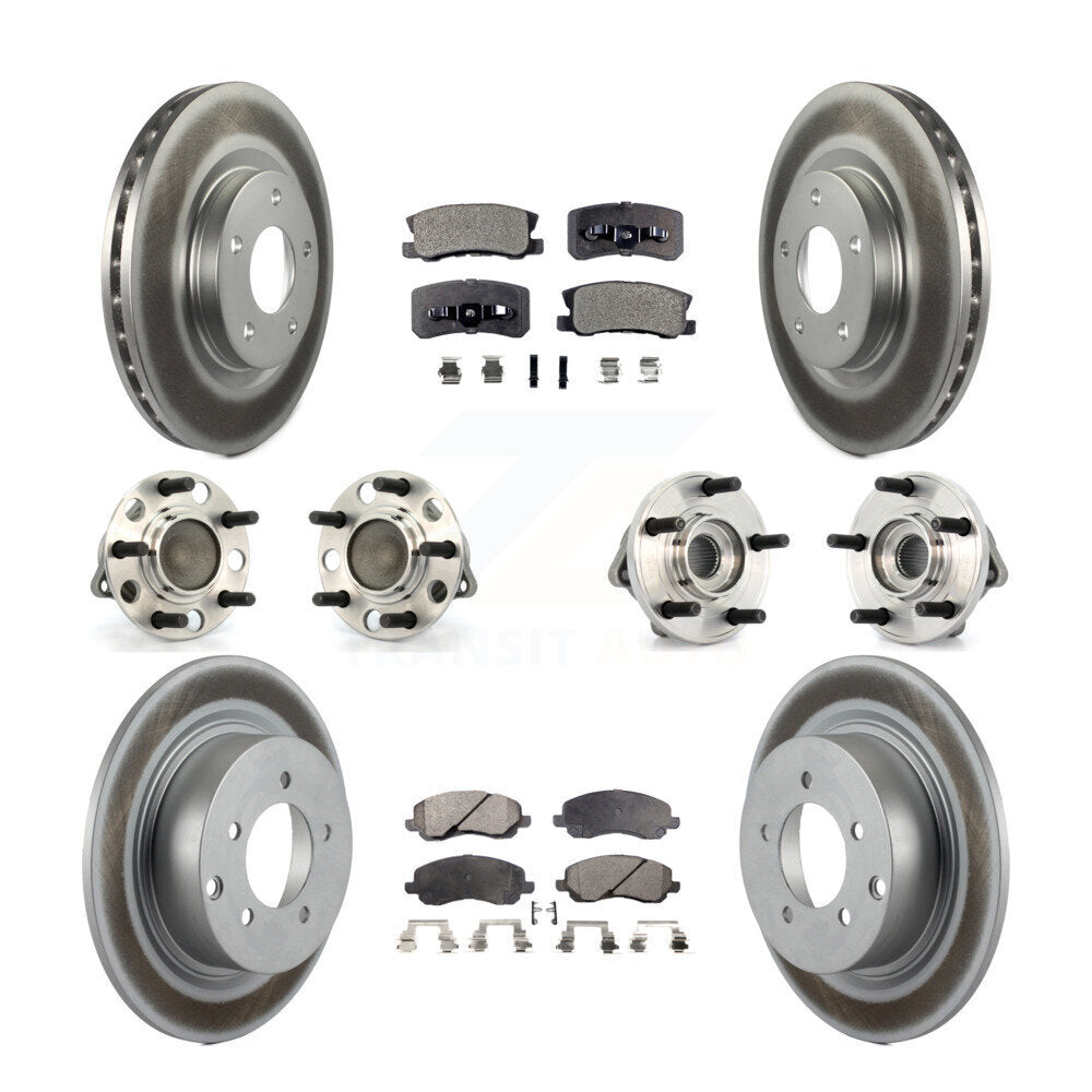 Hub Bearing Coat Brake Rotor Pads Front Rear Kit (10Pc) For Chrysler Sebring 200