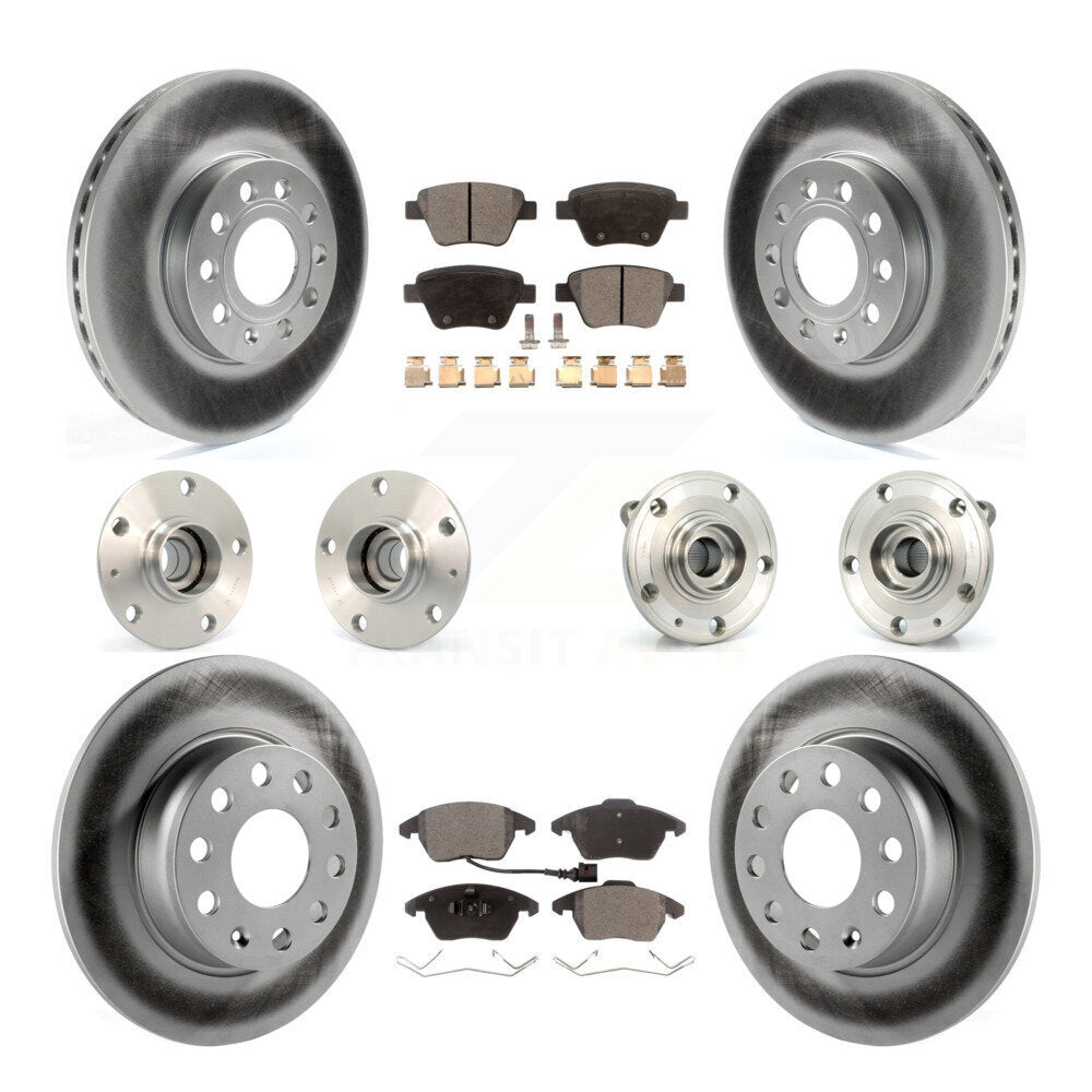 Hub Bearing Coated Brake Rotor & Pad Front Rear Kit (10Pc) For Volkswagen Beetle