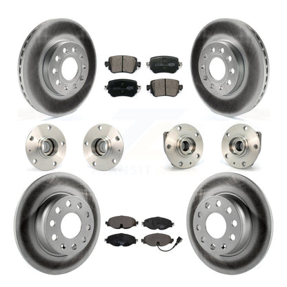 Hub Bearing Coated Brake Rotor And Pad Front Rear Kit (10Pc) For Volkswagen Golf