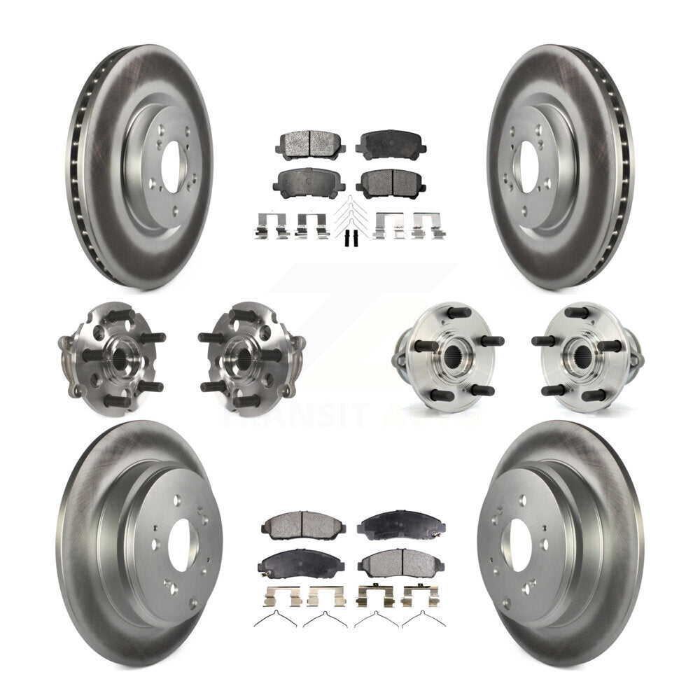 Hub Bearing Coat Brake Rotor Pad Front Rear Kit (10Pc) For Honda Pilot Acura MDX
