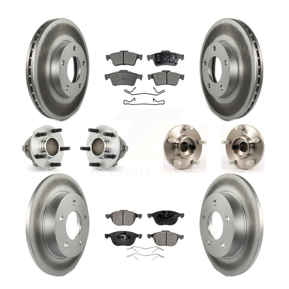 Hub Bearings Coated Disc Brake Rotors And Pads Front Rear Kit (10Pc) For Mazda 3