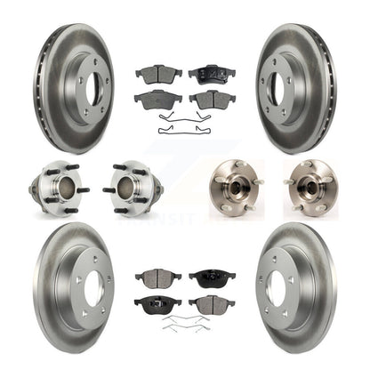 Hub Bearings Coated Disc Brake Rotors And Pads Front Rear Kit (10Pc) For Mazda 3