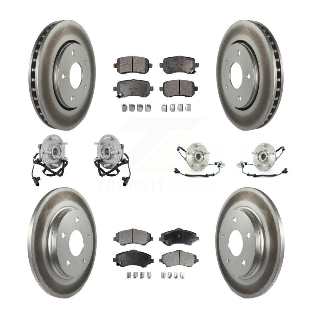 Bearing Coat Brake Rotor Pads Front Rear Kit (10Pc) For Dodge Grand Caravan Town